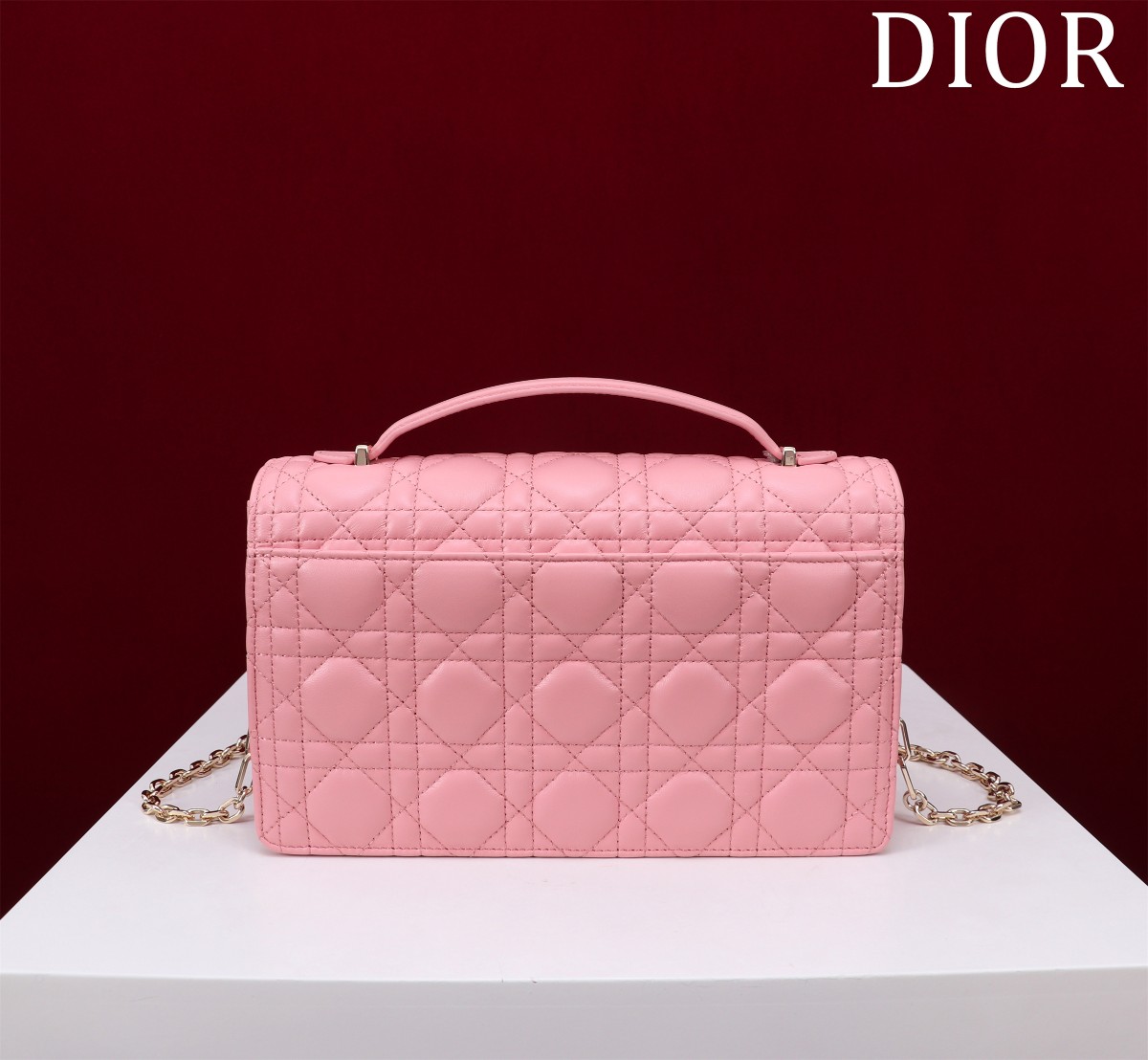 My Dior Top Handle Bag Pink Cannage Lambskin